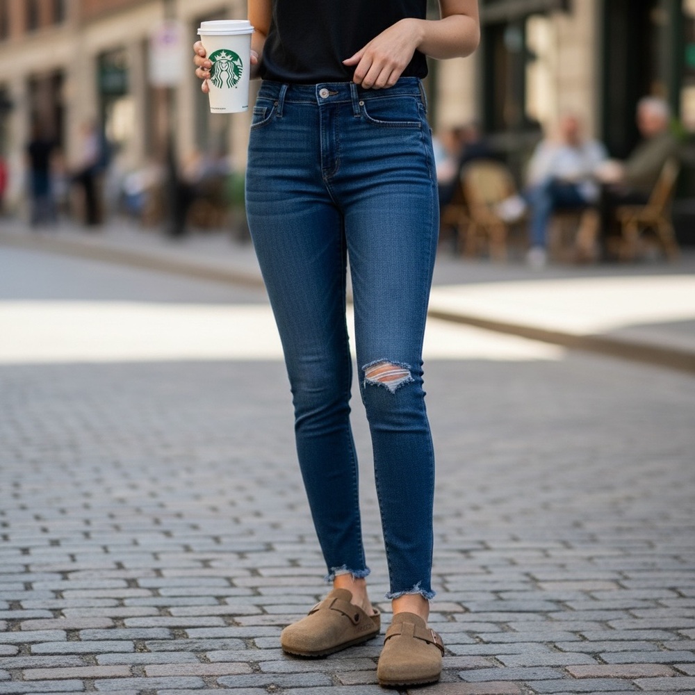 AEO High Rise Skinny jeggings Jeans Distressed size 4